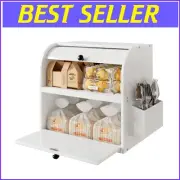 Multipurpose Bamboo Bread Storage Box with Sturdy Construction - Hand Wash Only