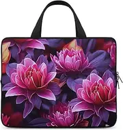 Laptop Case Sleeve Shockproof Computer Carrying Bag Flower Leaves Purple Red Flower Notebook Case Cover Laptop Bag Water Resistant Computer Cases Tablet Briefcase for Travel Business 12 Inch