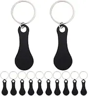 WEKADRIN 12Pcs Portable Trolley Tokens Stainless Steel Key Rings for Grocery Shopping Carts Convenient Trolley Release Coins Easy to Use Keychain Accessories