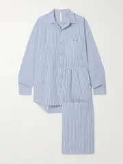 [SKIMS] SKIMS - Oversized Sleep Set - Cadet Stripe - Blue - XL XL Blue