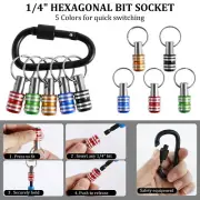 5Pcs 1/4 Inch Hex Shank Screwdriver Bit Holder Bit Holder Keychain with tyeeP