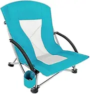 Portable Chairs Outdoor Portable Camp Chair Beach Folding Fishing Stools Garden Leisure Recliner with Storage Bag Cup Holder (Color : Green-a)