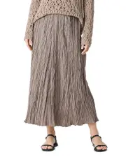 Eileen Fisher Crushed Silk Flared Skirt