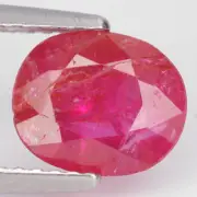 1.74 Ct. Unheated Lustrous Red Natural Ruby Gem WITH GLC CERTIFY