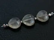 10mm. Natural Gray Moonstone Faceted Heart Center Drilled Gemstone Beads