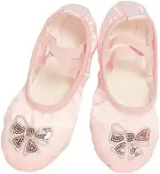 [MNSSRN-MM] Children's Soft-Soled Dance Shoes, Fashionable Sequins, Comfortable Wear-Resistant Non-Slip Satin Exercise Shoes, Dancing Shoes, Gym Shoes,A,25