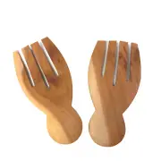 Salad Hands Set Tosser Teak Wood organic natural kitchen utensils Serving Spoon