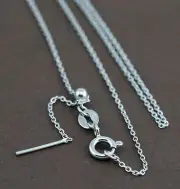 925 Solid Sterling Silver Fine Trace Chain 44cm (adjustable)
