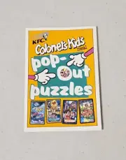 1991 KFC Colonel's Kids Meal Pop-Out Puzzles Peter Pan Tom Sawyer Jungle Book Oz