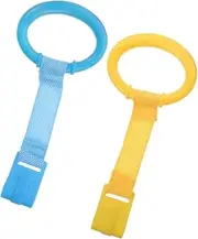 Abaodam 4 Pcs Children's Fence Pull Tab Stand up Rings Stand up Assistance up Rings Cot Hanging Rings Playpen Pull up Rings Playpen Crib Hook Walker Crib Tool