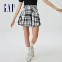 在飛比找蝦皮商城優惠-Gap 女裝 百褶迷你短裙-黑色格子(611302)