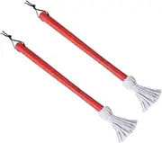 Abaodam 2-Pack BBQ Sauce Basting Mops Long-Lasting Cotton Wood Sauce Brush Set for Barbecue Oil Brush Comfortable to Hold Handle Multi-use for Cooking
