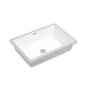 545*380*180mm Poseidon PU5438 Gloss White Ceramic Rectangle With Overflow Under-Mount Basin