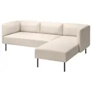 LILLEHEM 3-seat modular sofa w chaise longue, Vissle/beige metal