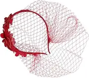 [FOMIYES] Elegant Bridal Face Veil Fascinator with Lace Flower for Women for Tea Parties Weddings and Events Stylish Mesh Headband Accessory Occasion