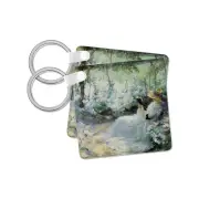 3dRose, Delicious Solitude by Frank Bramley Impressionist , Key Chain