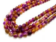 Purple Yellow Agate Faceted Round 8mm Gemstone Beads RNF132-23