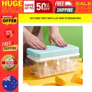Ice Cube Tray with Lid Storage Bin 32-Tray Easy-Release Ice Cube Maker Molder