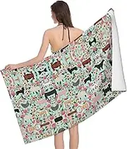 VPPUR Farm Animal Print Camping Bath Towel 52 x 32 in Soft Highly Absorbent Quick Dry Towels for Bathroom