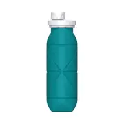 Blue-green Portable Silicone Collapsible Water Bottle - Foldable Sports Cup for