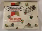 Meadowbrook Irregular No-Iron Full Size Fitted Bottom Sheet Floral Flowers Cream