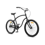 Cruiser Mens Beach Cruiser Bike Single Speed 26*17 - Gloss Black