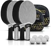 Senston Table Tennis Rackets Set,Professional Ping Pong Paddle Set for 4 Players, Composite Rubber Table Tennis Paddles, Indoor or Outdoor Games.