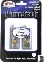 Atlas N Scale ~ New 2025 ~ True Track ~ 2" Straight ~ Hayes Yellow Bumper G2425