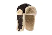 Eastern Counties Leather Mens Shelford Sheepskin Pilot Hat (Dark Brown Forest) - UTEL272