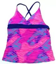 TYR Girls' Swimwear Tankini Claire Crossback Top Multicolor Youth Size M 7/8