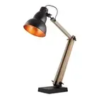 Scandi Modern Natural Wooden Side End Coffee Desk Table Lamp Light Black Gold