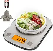 [Fuzion] Digital Kitchen Scale, 11lb/5kg Food Scale Weight Grams and oz for Weight Loss, Cooking and Baking, 1g/0.1oz Precise Graduation, Waterproof Platform, Easy Clean, Dishcloth Included