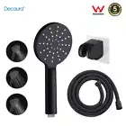 Decaura Hand Held Shower Head Set Black Round 3-Mode with Shower Hose and Holder