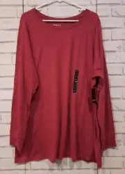 Torrid Women's Size 4 Classic Fit Jersey Tee Maroon Red Long Sleeve Stretch New