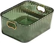 yuksok Acrylic Makeup Storage Bin Jewelry Organizer Storage Container Lightweight Multipurpose Portable for Pantry Laundry Accessory, Dark Green