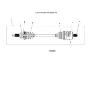 Polaris CV Joint, Genuine OEM Part 2206032, Qty 1