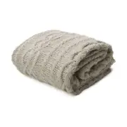 NNEDSZ Asher Taupe Knitted Throw Rug