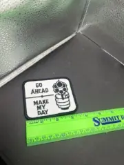 Patch Sew On Go Ahead Make My Day Humor Gun Adult