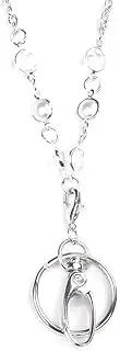 1 Pieces Different Fashion Lanyard Necklace, Women Strong Chain Lanyard for ID Badge Holder and Keys (Silver)