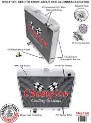 3 Row Eagle Champion Radiator for 1968 1969 Mercury Comet Big Block V8 Engine