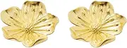 Brass Cabinet Pulls 2 Pack Brass Drawer Golden Flower Handle Cabinet Door Shoe Cabinet Wardrobe Handle-Single Hole