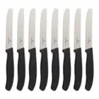 Victorinox Steak & Tomato 11cm Knife Pistol Grip Set x 8 Knives Black