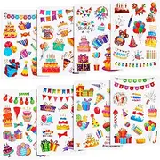 16 Sheets Happy Birthday Stickers, Colored Birthday Stickers for Kids Adults Birthday Party Stickers Birthday Party Supplies for Classroom Home Gift Decoration