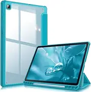 [FINTIE] Hybrid Slim Case for Samsung Galaxy Tab S6 Lite 10.4 Inch 2024/2022/2020 with S Pen Holder, Shockproof Cover with Clear Transparent Back Shell, Legacy Teal