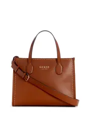 GUESS Women's Cognac Brown Silvana Dual Tote Bag One Size