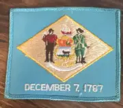 Vintage DELAWARE STATE FLAG PATCH embroidered iron-on patch
