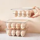 Egg Storage Container Box Fridge Clear Plastic Holder Tray Stackable with Lid