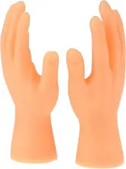 Tiny Hands Left & Right Hand Soft Touch PVC Plastic Hands Mini Finger Puppets...