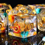 Liquid Core Resin DND Dice Sharp Edge Polyhedral Dice 7-Die DND Dice Set Quicksa