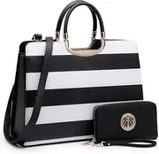[Dasein] Women's Fashion Handbag Ladies Tote Shoulder Bags Satchel Purse Top Handle Work Bag with Matching Wallet